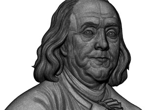 Benjamin Franklin bas relief 3d 3D print model Modelo de Impressão 3D