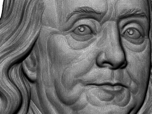 Benjamin Franklin bas relief 3d 3D print model Modelo de Impressão 3D