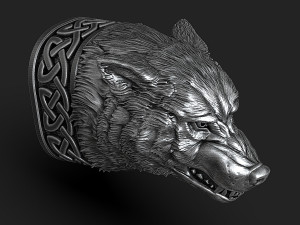 Wolf Head 3D print model 3Dプリントモデル