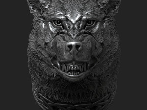Wolf Head 3D print model 3Dプリントモデル