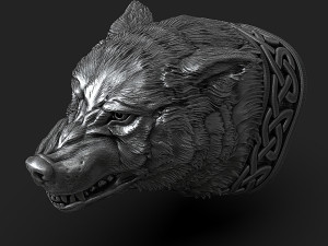Wolf Head 3D print model 3Dプリントモデル