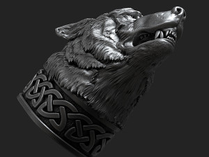 Wolf Head 3D print model 3Dプリントモデル