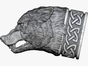 Wolf Head 3D print model 3Dプリントモデル