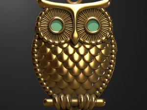 Model cetak 3D liontin burung hantu Model Cetak 3D