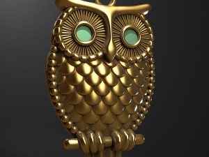 Owl pendant 3D print model Modello di stampa 3D