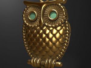 Owl pendant 3D print model Modello di stampa 3D