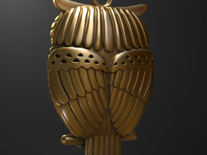 Owl pendant 3D print model Modello di stampa 3D