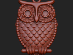 Owl pendant 3D print model Modello di stampa 3D