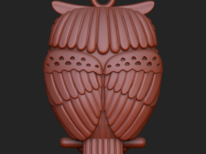 Owl pendant 3D print model Modello di stampa 3D