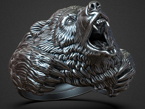 Bear ring 3D print model 3Dプリントモデル