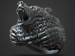 Bear ring 3D print model 3D Baskı Modeli