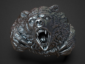 Bear ring 3D print model 3D Baskı Modeli