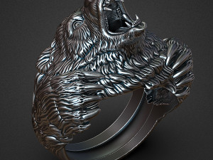 Bear ring 3D print model 3D Baskı Modeli