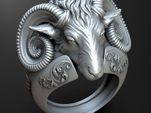 Sheep Head ring 3D print model 3D print model 3D Print Model