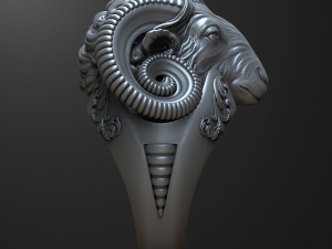 Sheep Head ring 3D print model 3D print model 3D प्रिंट मॉडल