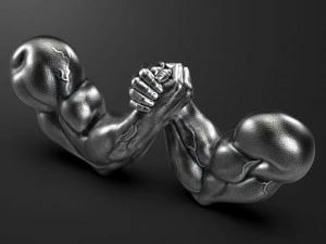 Армрестлинг: две металлические руки держат каждую 3D-модель. 3D Принт Модель