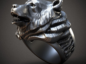 Bear ring 3D print model 3D Baskı Modeli