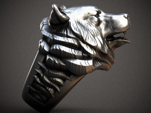 Bear ring 3D print model 3D Baskı Modeli