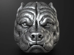 Bulldog head ring 3D print model 3D Print Model