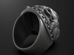 Bulldog head ring 3D print model Modelo de impresión 3D