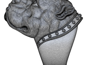 Bulldog head ring 3D print model Modelo de impresión 3D