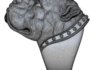 Bulldog head ring 3D print model 3D Print Model