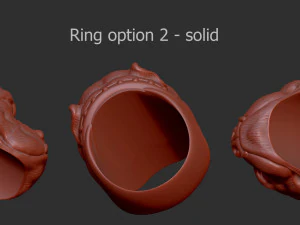 Bulldog head ring 3D print model 3D Print Model