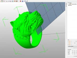 Ring with angry pitbull head 3D print model 3D Print Model