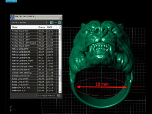 Ring with angry pitbull head 3D print model 3D Print Model