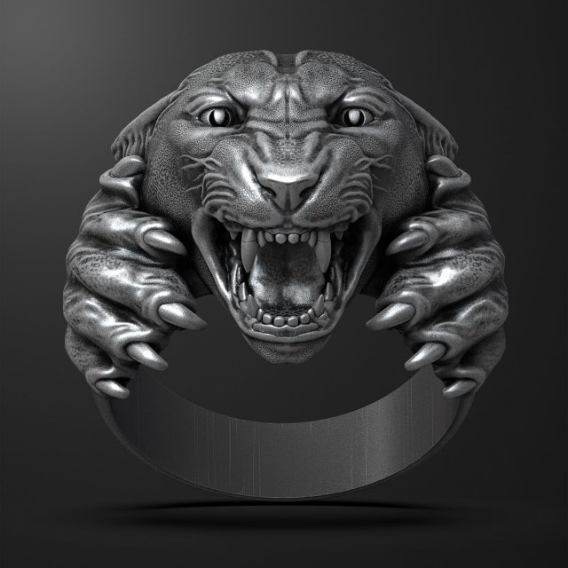 Panther ring 3D print model 3D प्रिंट मॉडल .c4d .max .obj .3ds .fbx .stl .blend 