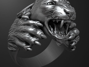 Panther ring 3D print model 3D प्रिंट मॉडल