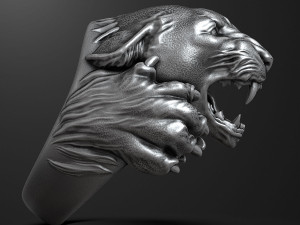 Panther ring 3D print model 3D प्रिंट मॉडल