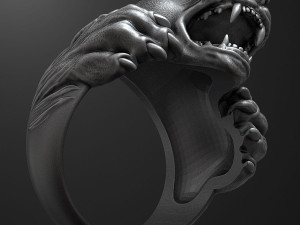Panther ring 3D print model 3D प्रिंट मॉडल