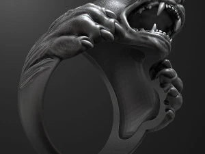 Panther ring 3D print model 3D Print Model