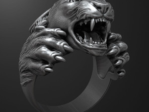 Panther ring 3D print model 3D प्रिंट मॉडल