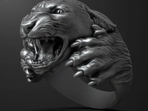 Panther ring 3D print model 3D Print Model