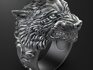 Wolf ring 3D print mode 3D Baskı Modeli