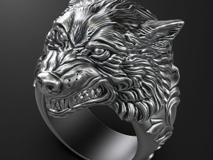 Wolf ring 3D print mode 3D Baskı Modeli