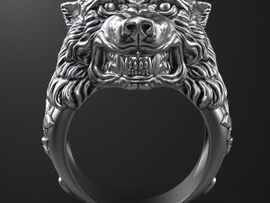 Wolf ring 3D print mode 3D Baskı Modeli