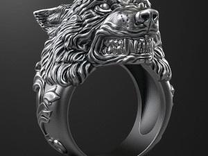 Wolf ring 3D print mode 3D Baskı Modeli