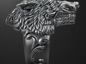 Wolf ring 3D print mode 3D Baskı Modeli