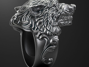 Wolf ring 3D print mode 3D Baskı Modeli