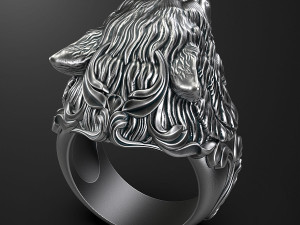Wolf ring 3D print mode 3D Baskı Modeli