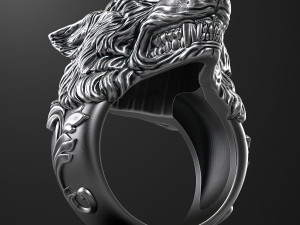 Wolf ring 3D print mode 3D Baskı Modeli