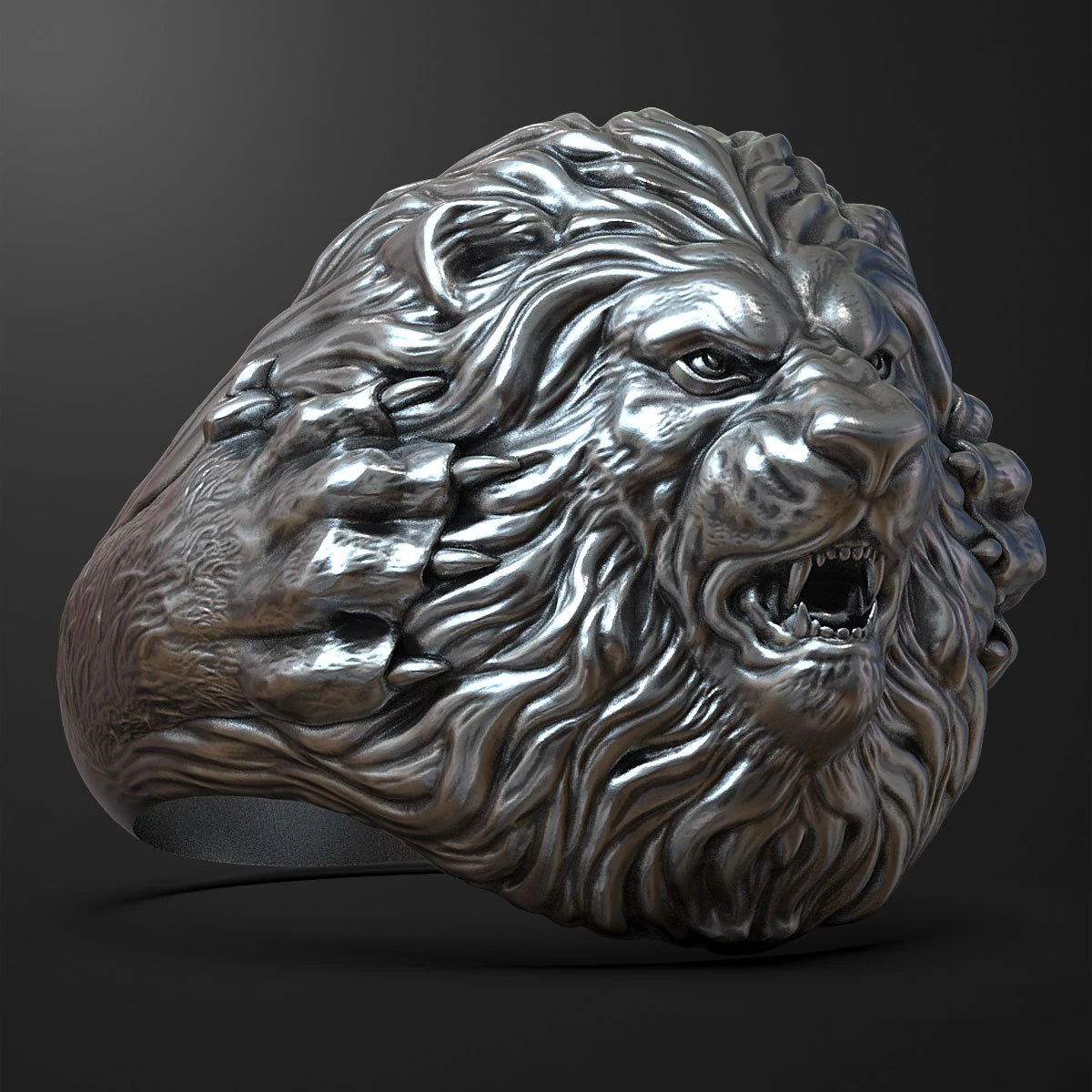 Lion ring 3D print model 3D Print Model .c4d .max .obj .3ds .fbx .stl .blend 