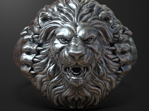 Lion ring 3D print model 3Dプリントモデル