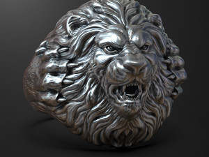 Lion ring 3D print model 3Dプリントモデル