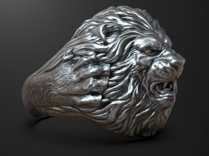 Lion ring 3D print model 3Dプリントモデル