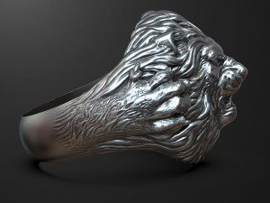 Lion ring 3D print model 3Dプリントモデル