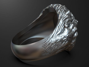 Lion ring 3D print model 3Dプリントモデル